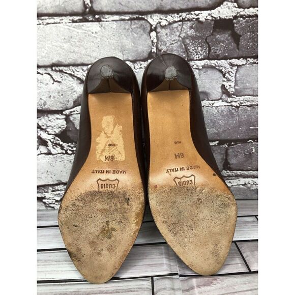 Cities VTG Brown Leather Pointed Toe Dress High Heels Women’s Sz 6M US/36.5EU - Picture 13 of 16